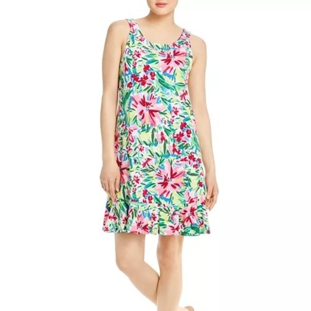 Tommy Bahama White Floral Sunset Cove Print Ruffle Mini Dress Size Small